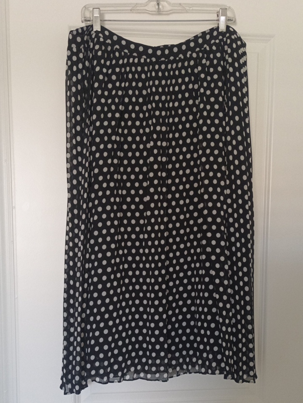Calvin Klein Polka Dot Pleated Skirt Black And White Size XL